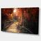 Designart - Stairway Through Red Fall Forest - Landscape Photography Canvas Print